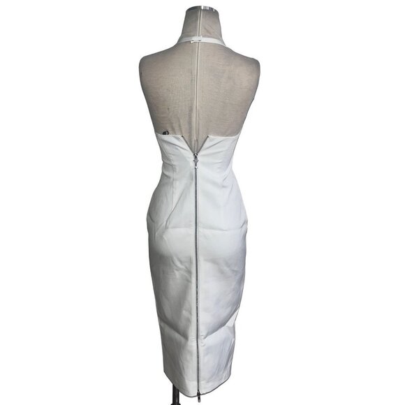 Retrofete Cheryl Dress in White New Womens Bodycon Pencil Midi - Picture 6 of 16
